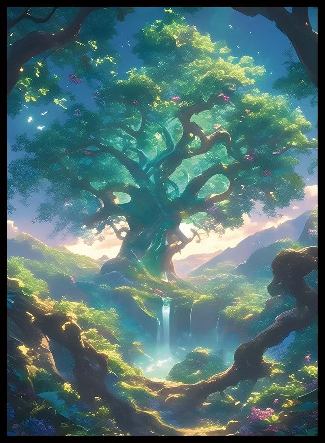 Kiiransr MTG Card Sleeves - Forest - Utility Lands Series - Ultra Clear Front & Matte Finish Back, 100 Count Standard Size Matte Art Sleeve for Magic The Gathering - Image 1